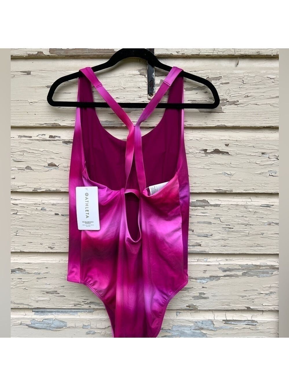 Athleta Malibu One Piece Surf Blur Ombré Barbiecore Pink Swimsuit S - Picture 6 of 7